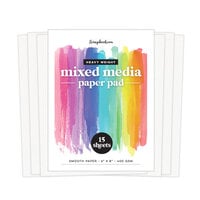Scrapbook.com - Mixed Media - White Smooth Cardstock Pad - Heavy Weight - 6x8 - 15 Sheets