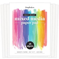 Scrapbook.com - Mixed Media - White Smooth Cardstock Paper - Heavy Weight - 8.5 x 11 - 15 Sheets