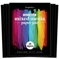 Scrapbook.com - Mixed Media - Black Smooth Cardstock Paper - Heavy Weight - 8.5 x 11 - 15 Sheets