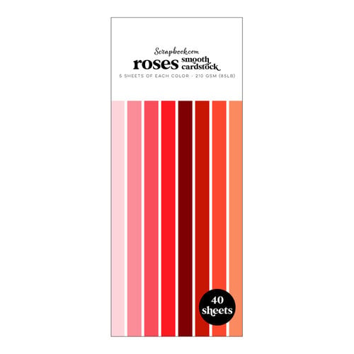 Scrapbook.com - Roses - Smooth Cardstock Paper Pad - Slimline - 3.5 x 8.5 - 40 Sheets