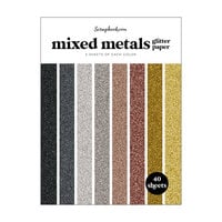 Scrapbook.com - Mixed Metals - Glitter Paper Pad - 6x8 - 40 Sheets
