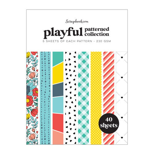  Playful - Patterned Cardstock Paper Pad - Double Sided -  6x8 - 40 Sheets