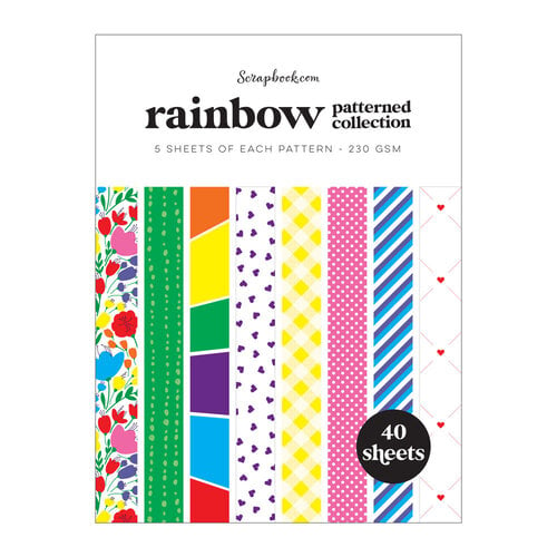 Scrapbook.com - Rainbow - Patterned Cardstock Paper Pad - Double Sided - 6x8 - 40 Sheets