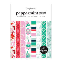 image of Scrapbook.com - Peppermint - Patterned Cardstock Paper Pad - Double Sided- 6x8 - 40 Sheets