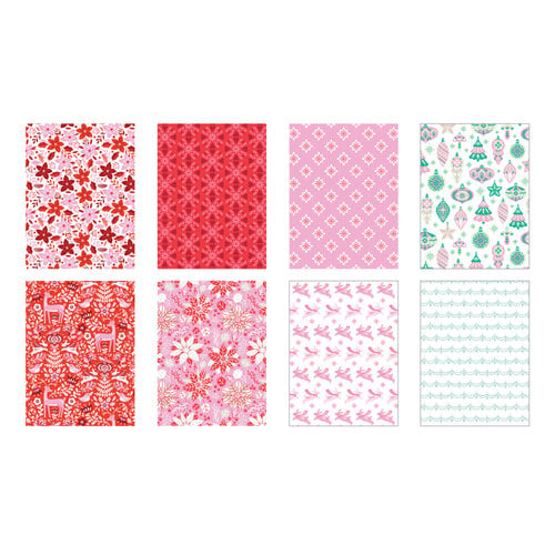 Baby Girl Scrapbook Paper Pad: Pink and Mint 20 Patterned Double Sided Sheets. 8.5 x 11 Flowers, Polka Dots, Gingham, Stripes, Hearts, Rainbow