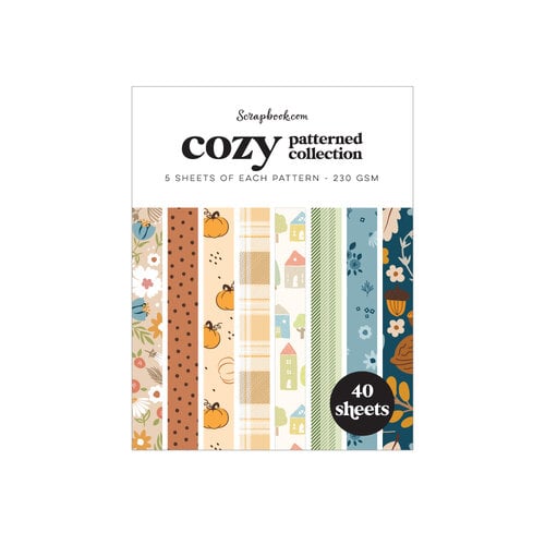 Scrapbook.com - Cozy Autumn - Patterned Cardstock Paper Pad - Double Sided - A2 - 4.25 x 5.5 - 40 Sheets