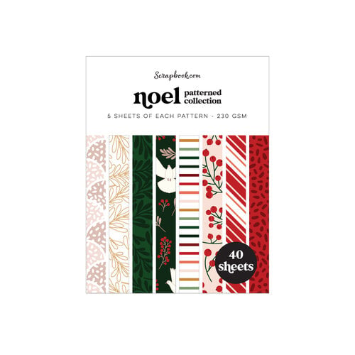 Scrapbook.com - Noel - Patterned Cardstock Paper Pad - Double Sided - A2 - 4.25 x 5.5 - 40 Sheets