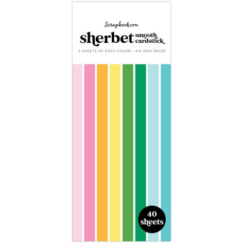 Scrapbook.com - Sherbet - Smooth Cardstock Paper Pad - Slimline - 3.5 x 8.5 - 40 Sheets