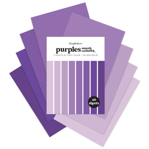 Purples - Smooth Cardstock Paper Pad - 6x8 - 40 Sheets 