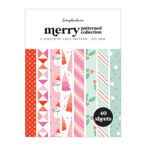 Scrapbook.com - Merry - Patterned Cardstock Paper Pad - Double Sided - 6x8 - 40 Sheets