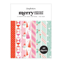 Scrapbook.com - Merry - Patterned Cardstock Paper Pad - Double Sided - 6x8 - 40 Sheets