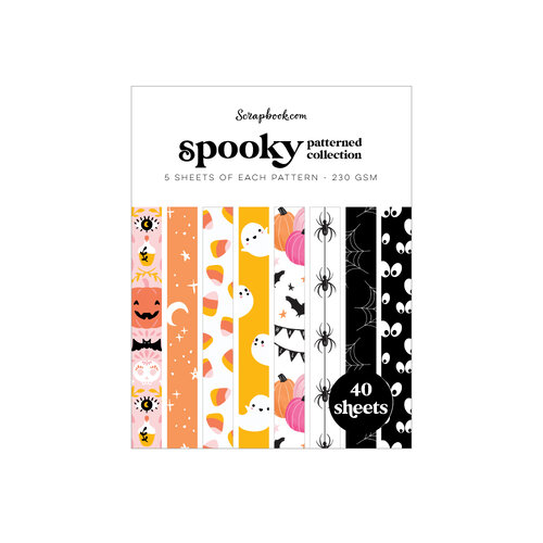 Scrapbook.com - Spooky - Patterned Cardstock Paper Pad - Double Sided - A2 - 4.25 x 5.5 - 40 Sheets
