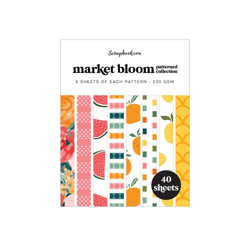 Scrapbook.com - Market Bloom - Patterned Cardstock Paper Pad - Double Sided - A2 - 4.25 x 5.5 - 40 Sheets