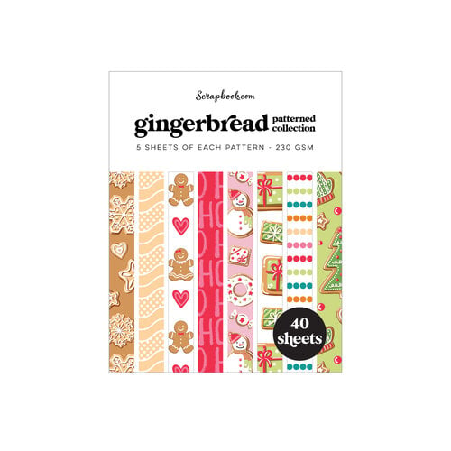 Scrapbook.com - Gingerbread - Patterned Cardstock Paper Pad - Double Sided - A2 - 4.25 x 5.5 - 40 Sheets