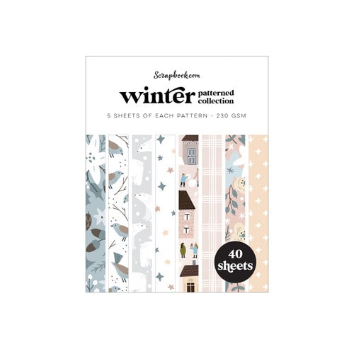 Scrapbook.com - Winter - Patterned Cardstock Paper Pad - Double Sided - A2 - 4.25 x 5.5 - 40 Sheets