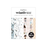 Scrapbook.com - Winter - Patterned Cardstock Paper Pad - Double Sided - A2 - 4.25 x 5.5 - 40 Sheets