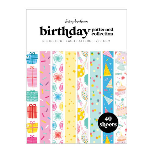 Scrapbook.com - Birthday - Patterned Cardstock Paper Pad - Double Sided - 6x8 - 40 Sheets