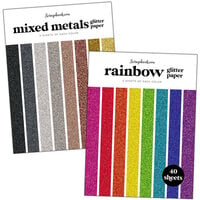 Scrapbook.com - Glitter Paper Pad - 6x8 - Bundle of 2 Paper Pads - 80 sheets