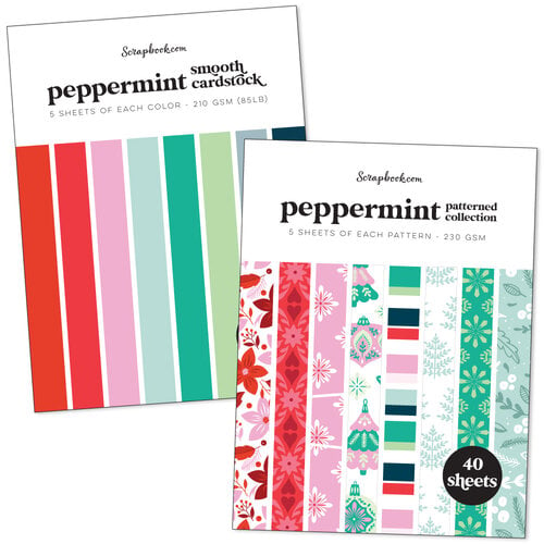 Scrapbook.com - Peppermint - Cardstock Paper Pad - 6x8 - Bundle of 2 Paper Pads - 80 sheets