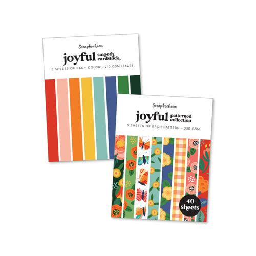 Scrapbook.com - Joyful - Cardstock Paper Pad - A2 - Bundle of 2 Paper Pads - 80 Sheets