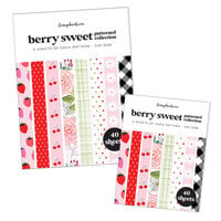 Scrapbook.com - Berry Sweet - Patterned Cardstock Paper Pad - 2 Pack Bundle - 6x8 and A2 - 80 Sheets
