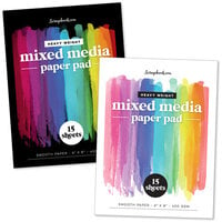 Scrapbook.com - Mixed Media - Black and White Smooth Cardstock Pad - Heavy Weight - 6x8 - 2 Pack - 30 Sheets