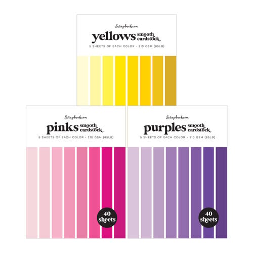Scrapbook.com - Sunset - Smooth Cardstock Paper Pad - 6x8 - Bundle of 3 Paper Pads - 120 Sheets