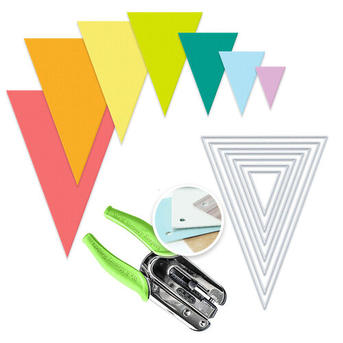 We R Crop-A-Dile Power Punch and Die Bundle - Nested Jumbo Triangle Pennants
