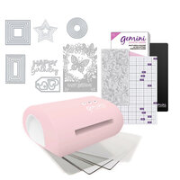 Crafter's Companion - Gemini Jr. - Die-Cutting and Embossing Machine - Petal Pink - Nested Basics Dies Bundle