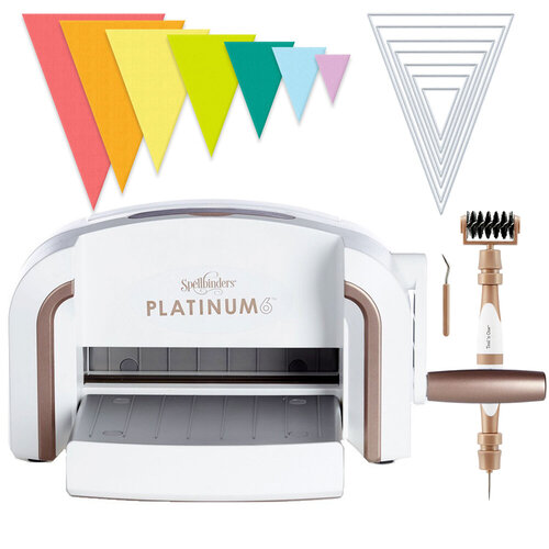 Exclusive Spellbinders Platinum 6 Machine Die Cutting Bundle - Nested Jumbo Triangle Pennants