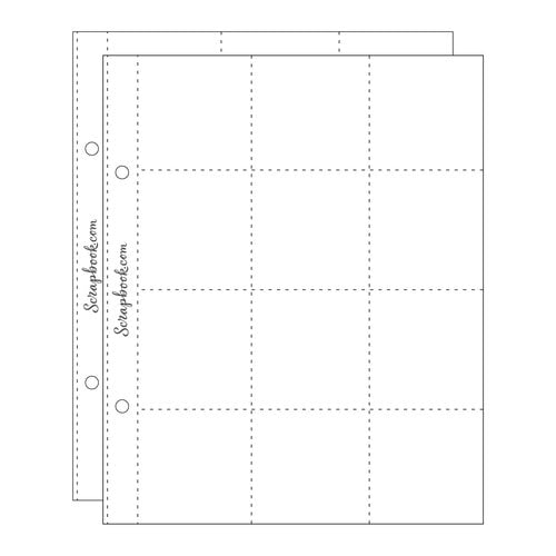 Scrapbook.com - 6x8 Page Protectors - Twelve 2x2 Square Pockets - 20 Pack