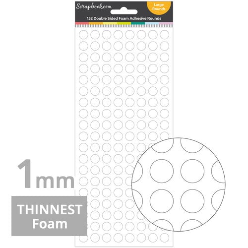 Scrapbook.com - Double Sided Adhesive Foam Rounds - 1mm Thickness - Large Rounds