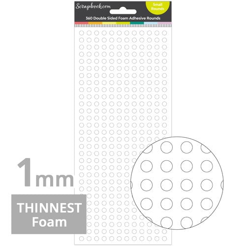 Scrapbook.com - Double Sided Adhesive Foam Rounds - 1mm Thickness - Small Rounds