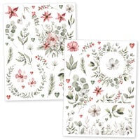 Scrapbook.com - Winter Florals - Rub-On Transfers - 6x8 - 2 Sheets