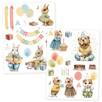 Scrapbook.com - Birthday Animals - Rub-On Transfers - 6x8 - 2 Sheets