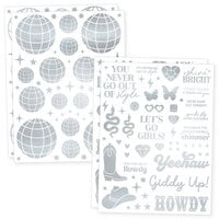 Scrapbook.com - Disco Ball and Shimmer Rub-Ons - Silver - 4 Sheets