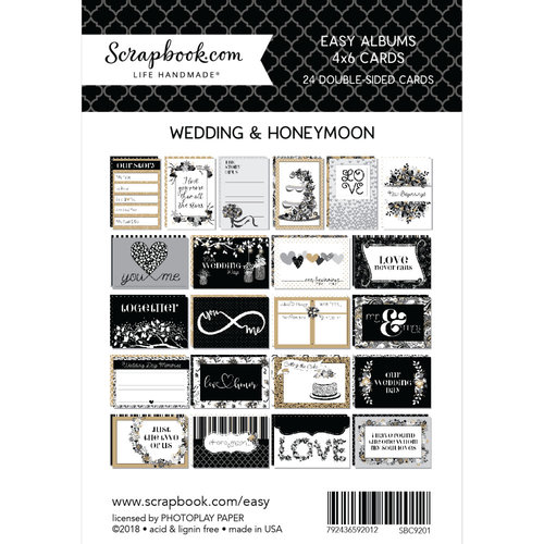 Scrapbook.com - 4 x 6 - Cards for Easy Albums - Wedding and Honeymoon - 24 Pack