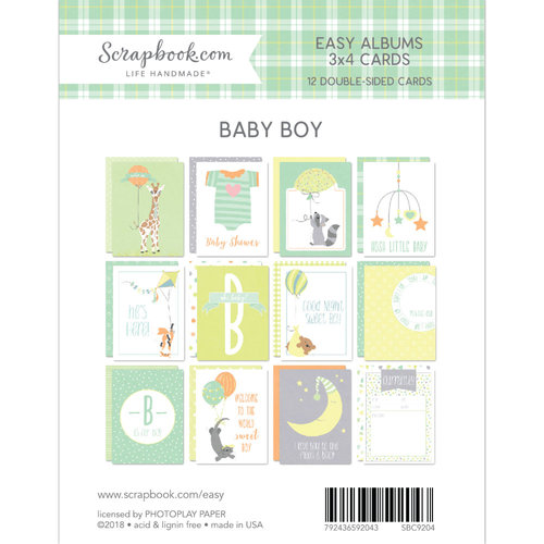 Scrapbook.com - 3 x 4 - Cards for Easy Albums - Baby Blues - 12 Pack