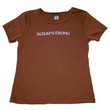 Scrapbook.com  Scrapstrong T-Shirt - Fitted - Chocolate - Size Large, CLEARANCE