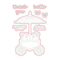 Scrapbook.com - Decorative Die Set - Market Bloom - Spring Flower Cart