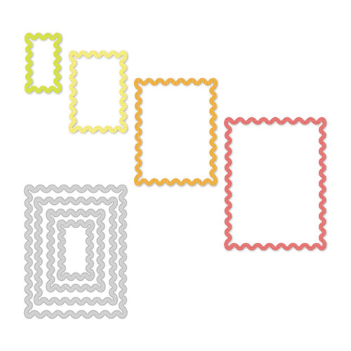 Scrapbook.com - Decorative Die Set - Nested Rickrack Rectangles