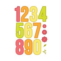 Scrapbook.com - Decorative Die Set - Bold Numbers with Flowers