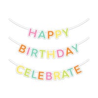 Scrapbook.com - Decorative Die Set - Birthday Sentiments Banners - Celebrate