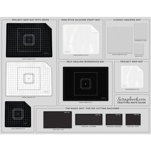 Scrapbook.com - Project Grip with Grids - Double Sided Silicone Craft Mat - Black - Medium - 14x14 Scrapbook.com - Project Grip with Grids - Double Sided Silicone Craft Mat - Black - Medium - 14x14