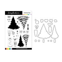 Scrapbook.com - Decorative Die and Photopolymer Stamp Set - Christmas Trees