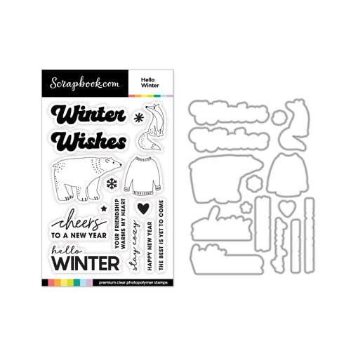 Scrapbook.com - Decorative Die and Photopolymer Stamp Set - Hello Winter