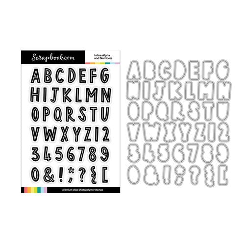 Decorative Die and Photopolymer Stamp Set - Inline Alphabet 