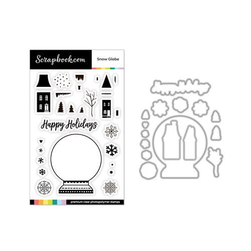 Scrapbook.com - Photopolymer Stamp Set and Coordinating Die - Snow Globe