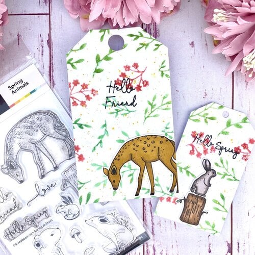 Scrapbook.com - Photopolymer Stamp Set and Coordinating Die - Spring Animals