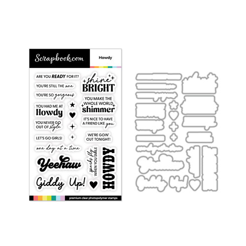 Scrapbook.com - Photopolymer Stamp Set and Coordinating Die - Howdy and Yeehaw Scrapbook.com - Photopolymer Stamp Set and Coordinating Die - Howdy and Yeehaw